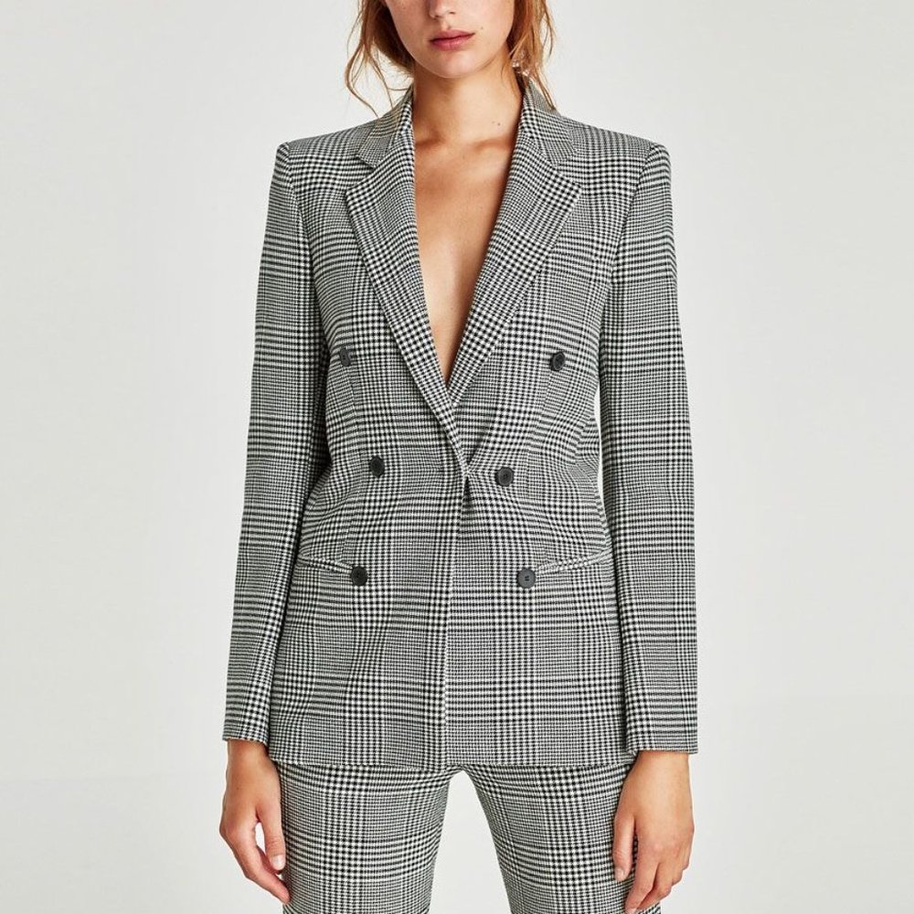 Zara Tailored Breasted Blazer